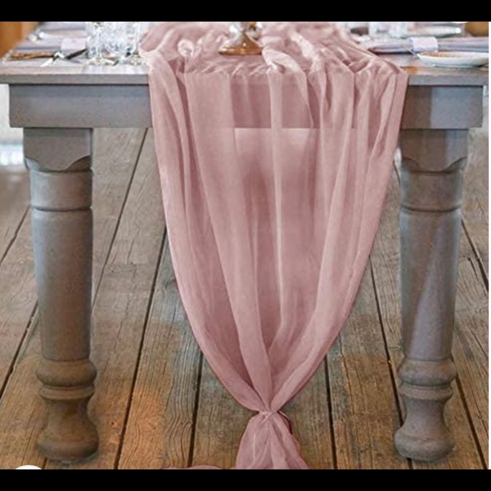 4 Dusty rose chiffon table runners